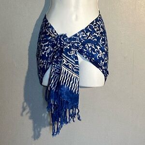 Mini blue batik sarong scarf